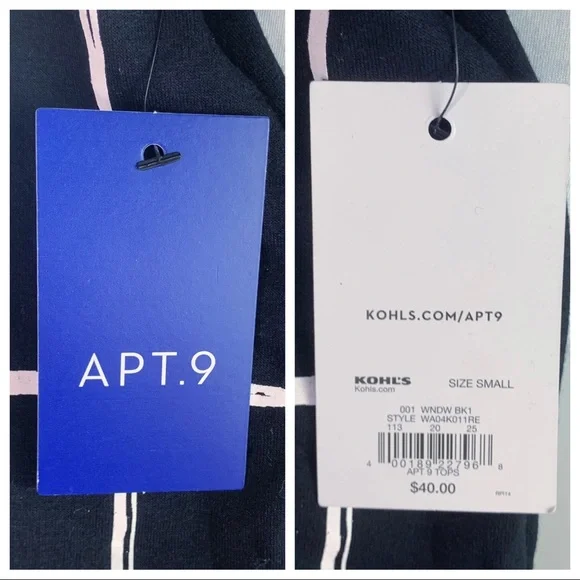 Apt. 9 black windowpane pattern floral detail sweatshirt - Picture 10 of 11